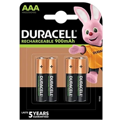 Image de Duracell Ultra Set de 4 Piles Rechargeable Type AAA 900mAh