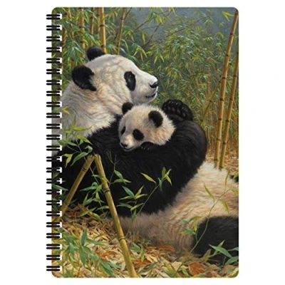 Image de 3D LiveLife Carnet A5 Nouvelle Dynastie de Deluxebase. lenticulaire Panda 80 pages. Papeterie école bureau illustrations licence artiste renommée Beth Hoselton bloc note cahier spirale