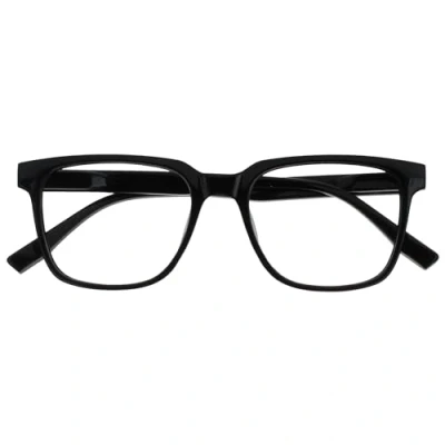Image de OPULIZE LEO Lunettes de Lecture Monture Rectangulaire Large Noir Hommes Femmes Charnières à Ressorts R55 1 +1.50