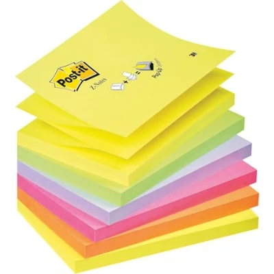 Image de Post it Z notes 76 x 127 mm 100 feuilles Coloris Neon Lot de 6
