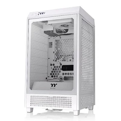 Image de Thermaltake Tower 200 Snow Mini ITX Boîtier d&#039;ordinateur avec 2 Ventilateurs CT140 de 140 mm et Prise en Charge d&#039;une Longueur GPU jusqu&#039;à 380 Blanc