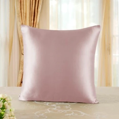 Image de townssilk Housse d&#039;oreiller en Soie de mûrier 100% 19mm sur Les Deux côtés de,pour la santé des Cheveux et Peau, Taille 65x65cm avec Fermeture éclair cachée, Dusty Pink