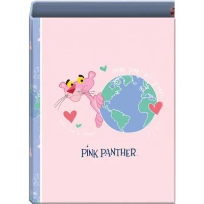 Image de Dohe Classeur 4 anneaux Capacité 250 feuilles, format folio (26,4 x 34 cm), dos 6 cm, 40 mm, couverture extra rigide, fournitures scolaires Pink Panther ecoPink Rose