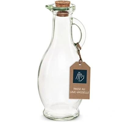 Image de Carafe d&#039;huile en verre clair avec bouchon 250 ml