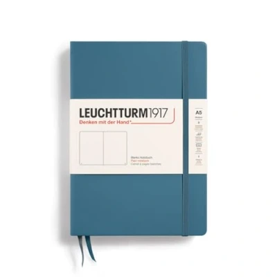 Image de LEUCHTTURM1917 363333 Carnet de notes Medium (A5), Couverture rigide, 251 pages numérotées, Stone Blue, blanc