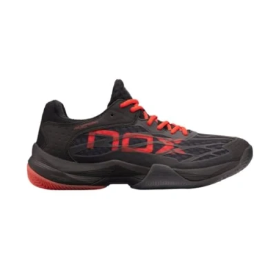 Image de NOX Mixte Chaussures Indoor At10 Lux, Noir Rouge, 41 EU