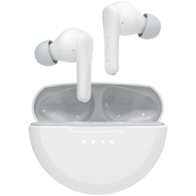 Image de Belkin SoundForm Nano 2 Écouteurs Bluetooth pour Enfants (Micro intégré, autonomie de 28 h, Volume limité à 85 DB, Indice d&#039;étanchéité IPX5, iPhone, iPad, Galaxy, etc.) Blanc