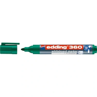 Image de edding 360 Marqueur pour tableaux blancs vert 10 stylos pointe ronde 1,5 3 mm feutre effaçable blanc, magnétique, mémo et chevalet de conférence sketchnotes rechargeable