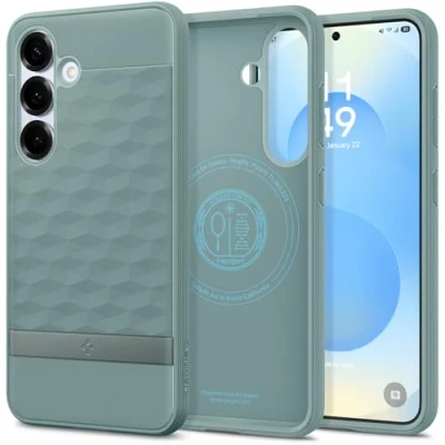 Image de Spigen Parallax MagFit Coque Compatible avec Samsung Galaxy S25 Plus Vert Sauge