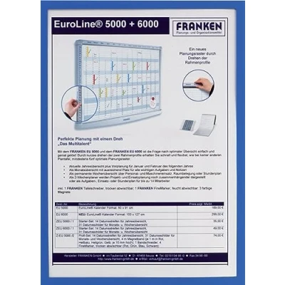 Image de Porte documents Frame It X tra! Line N’altère pas les documents, pochettes résistantes Format A3 Matériau : Film rigide. Finition des surfaces : mat. Épaisseur 0,32 mm. 1 pièce. Magnétique bleu