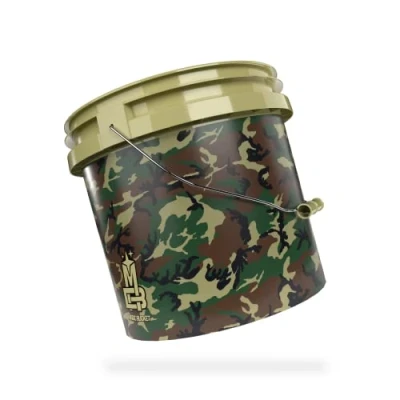Image de MAGIC BUCKET Seau de lavage pour voiture camouflage vert 13 litres env. Compatible avec Grit Guard, Detail Guardz Dirt Lock, Chemical Guys Trap, Gamma Lids Couvercle