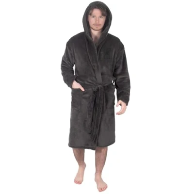 Image de Liverpool FC Officiel Robe de Chambre à Capuche Polaire Homme Gris M
