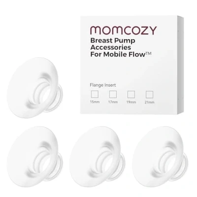 Image de Insert de bride flux Mobile Momcozy Mise à niveau M9 19 mm, accessoires remplacement d&#039;origine pour tire lait Flow M9, 4 unités (19 mm)