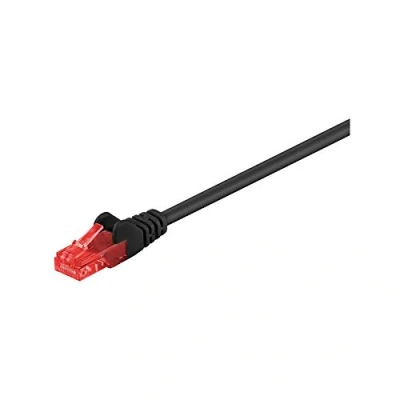 Image de Câble réseau RJ45 U/UTP C6 1.00M noir Wentronic CAT 6 100 UTP Black 1m