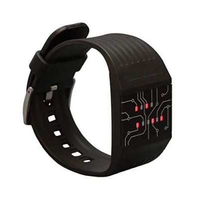 Image de getDigital 7235 Unisexe Montre Binaire pour les Professionnels Affichage Numérique LED avec Baracelet en Plastique