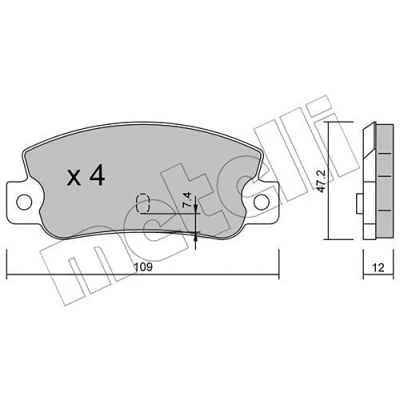 Image de METELLI 22 0035 0 Jeu de plaquettes frein contact signal d&#039;usure exclu FIAT: Croma I 5 portes