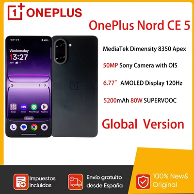 Image de OnePlus Nord CE 5 5G Smartphone MediaTek Dimensity 8350 Apex 6.77&quot; Écran AMOLED 5200mAh 80W SUPERVOOC 50MP Caméra Sony OlS