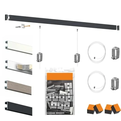 Image de Pack Cimaise Click Rail Artiteq Accrochage de Tableau Haut Gamme (8 Mètres, Noire)