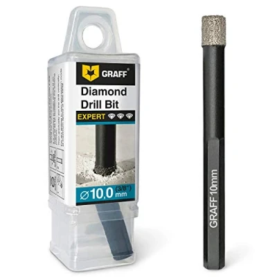 Image de GRAFF Foret Diamant Carrelage 10mm pour Grès Cérame Céramique Pierre Mèche avec Changement Rapide Tige Hexagonale Trépan E 6.3