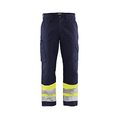 Image de Blaklader 15641811 Pantalon haute visibilité, Bleu marin/jaune, taille D88