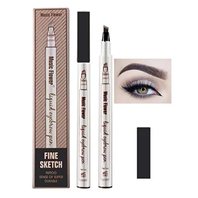 Image de 4 conseils Imperméable à l&#039;eau &amp; Longue Durée Tattoo Brow Crayon d&#039;encre Croquis de Stylo Sourcil pour le Maquillage Naturel(3D Tatouage Sourcils avec)