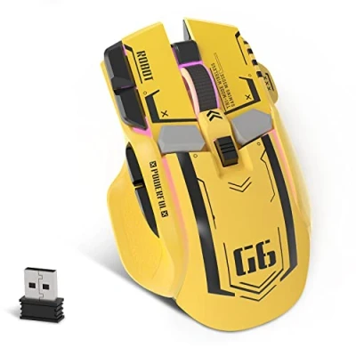 Image de KUIYN G6 Souris Tri Mode, Bluetooth Filaire 2.4G Type C avec 11 RVB Rétroéclairé, de Jeu Mécanique 10 Boutons Programmables et Bouton Feu, DPI Réglable, pour PC Portable Windows