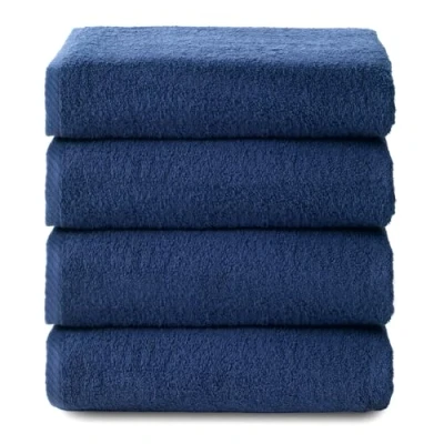 Image de Top Towel Plus Serviettes de Bain 4 Visage ou Bidet 30 x 50 cm 100% Coton Marin