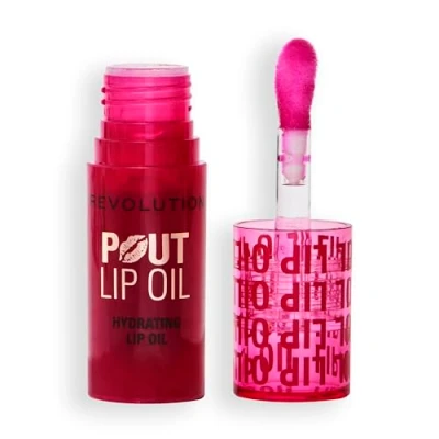 Image de Revolution, Huile à Lèvres Pout Nourrissante Teintée pour une Brillance Éclatante et un Fini Non Collant, Végan &amp; Sans Cruauté, Cerise Rouge, 4 ml