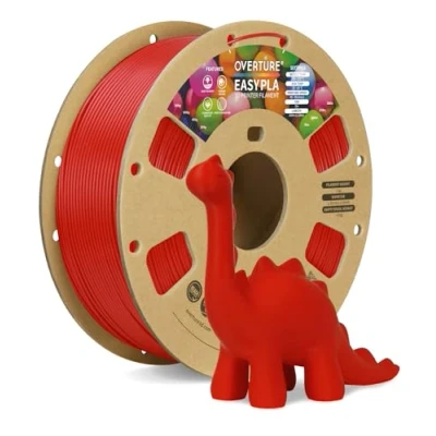 Image de OVERTURE EASY PLA Filament 1.75 mm, d&#039;imprimante 3D 1kg (2.2 lb), Précision dimensionnelle de +/ 0,02mm(Easy Rouge)