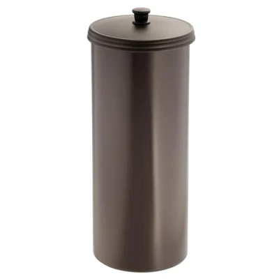 Image de iDesign Kent Dérouleur Papier Wc Avec Couvercle, Porte Toilette Autoportant en Plastique Au design Compact, Noir