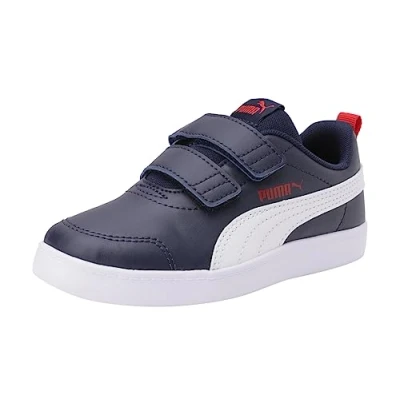 Image de PUMA Unisex Kids Courtflex V2 V Inf Baskets, Peacoat High Risk Red, 23 EU