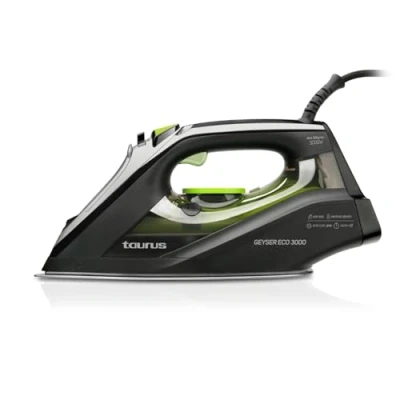 Image de Taurus Geyser Eco 3000 Fer à repasser vapeur 3000W, Fonction pressing 200g/min, Semelle anodisée ultra glissante, Système anti goutte, Spray d&#039;eau 918786000
