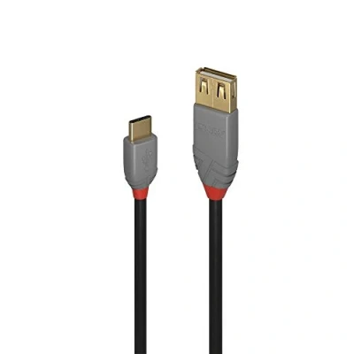 Image de Câble Adaptateur USB 2.0 type C vers A Anthra Line 0.15m LINDY