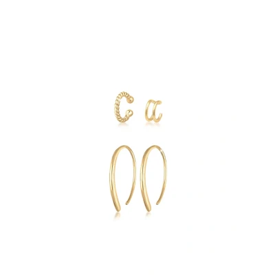 Image de Elli SET Basic Blogger Boucles d&#039;oreilles goldcoloured, Femme, Taille: One Size, Gold coloured