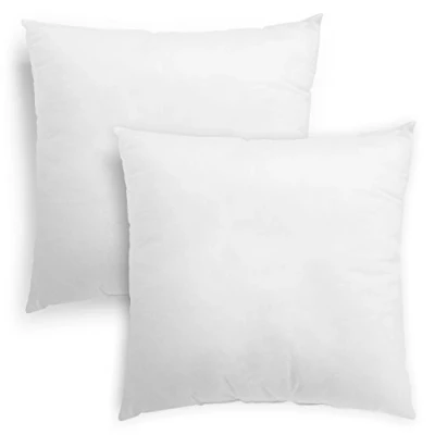 Image de Sleeping 197190 Lot de 2 Coussins en Fibres canapé Inlet décoratif Microfibre Lavable à 60 C Certifié Ökotex Fabriqué UE 45 x cm, Blanc