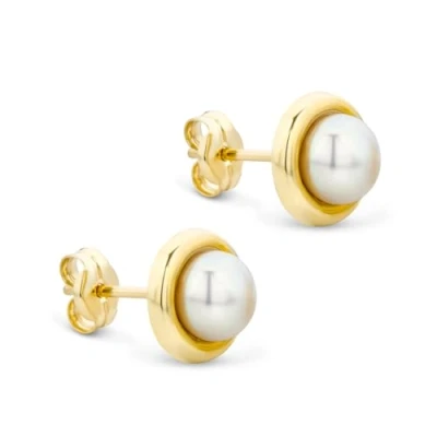 Image de Orovi Boucles D&#039;oreilles Femme, Clou Perles en Or Jaune 9 Carat / 375 Bijoux