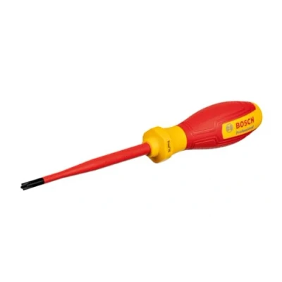 Image de Bosch Professional tournevis VDE plat/PH1x100 (certifié jusqu&#039;à 1 000 V, isolé avec un élastomère thermoplastique (TPE))
