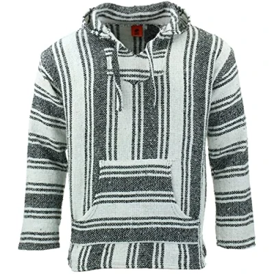 Image de LOUDelephant Sweat à capuche mexicain recyclé Baja Jerga taille réelle M 4XL, blanc/noir, XXX Large