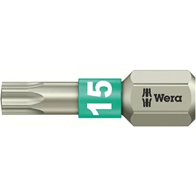 Image de Wera 05073621001 3867/1 Embouts TORX TS SB, acier inoxydable, TX 15 x 25 mm, Gris/vert