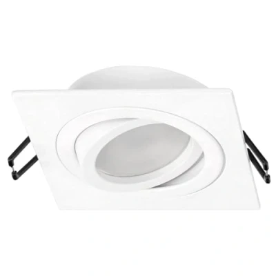 Image de EDO Spot Encastrable Simple CERI 1 SQ Blanc, Luminaire Plafonnier Carré Orientable, Éclairage de Plafond pour Salon, Luminaires Intérieur en Aluminium, Lampe Encastrée EDO777139