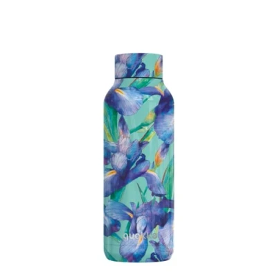 Image de Quokka Solid Blue Irises 510 ML Bouteille d&#039;eau en Acier Inoxydable avec Isolation par Double Paroi Gourde Reutilisable sans BPA maintient Le Liquide Froid jusqu&#039;à 24h, Chaud 12h