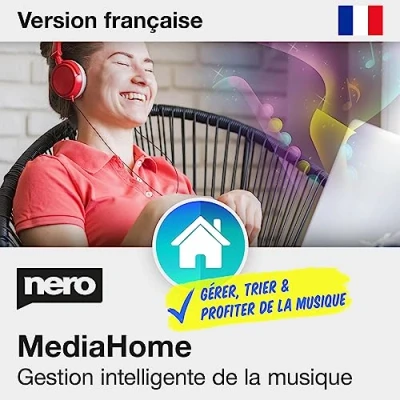Image de Gestion de la musique Nero Media Home Gérer &amp; Lire Détecter les chansons Archiver Trier Licence illimitée 1 PC Windows 11/10/8/7