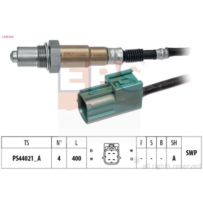 Image de EPS 1.998.304 Sonde lambda Made in Italy OE Equivalent chauffé, planaire, Filetage prégraissé NISSAN: MICRA 3, Almera II 3/5 portes