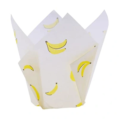 Image de 24 PME Caissettes à muffins en forme de tulipe, Banane