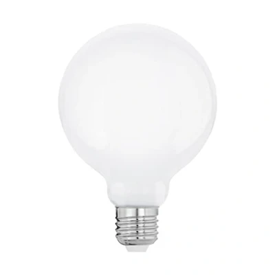 Image de Eglo Ampoule LED globe E27, lampe Milky en verre opaque, 9 watts (correspond à 75 watts), 1055 lumens, blanc chaud, 2700 Kelvin, G95, Ø 9,5 cm