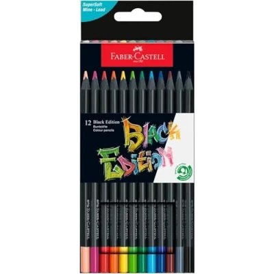 Image de Crayon de couleur Faber Castell Black Edition 12 pièces dans une boîte métallique