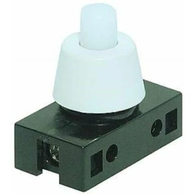 Image de Interrupteur à pression encastrable avec contacts vis pour lampes et appareils 250 V 2 A Blanc
