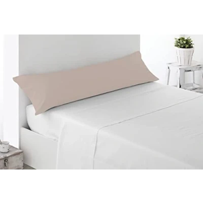 Image de Miracle Home. Taie d&#039;oreiller, Antipeeling, Douce et Confortable, 50% Coton Polyester. Beige. 135 x 200 cm