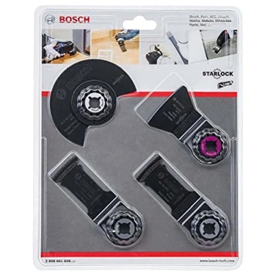 Image de Bosch Accessories Kit de menuiserie 4 pièces pour les outils multifonctions (Starlock, accessoires outil multifonction) Noir