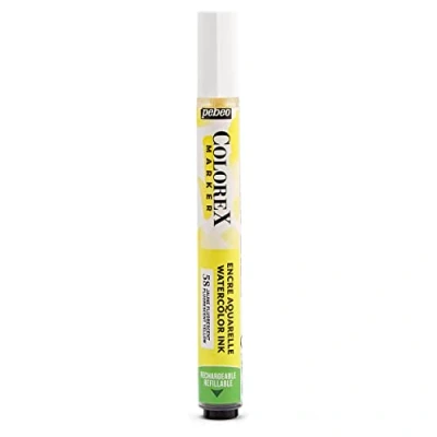 Image de Pébéo Marqueur Encre Colorex Jaune Fluo Aquarelle Rendu Velouté Dessin Multi outil Tous Supports
